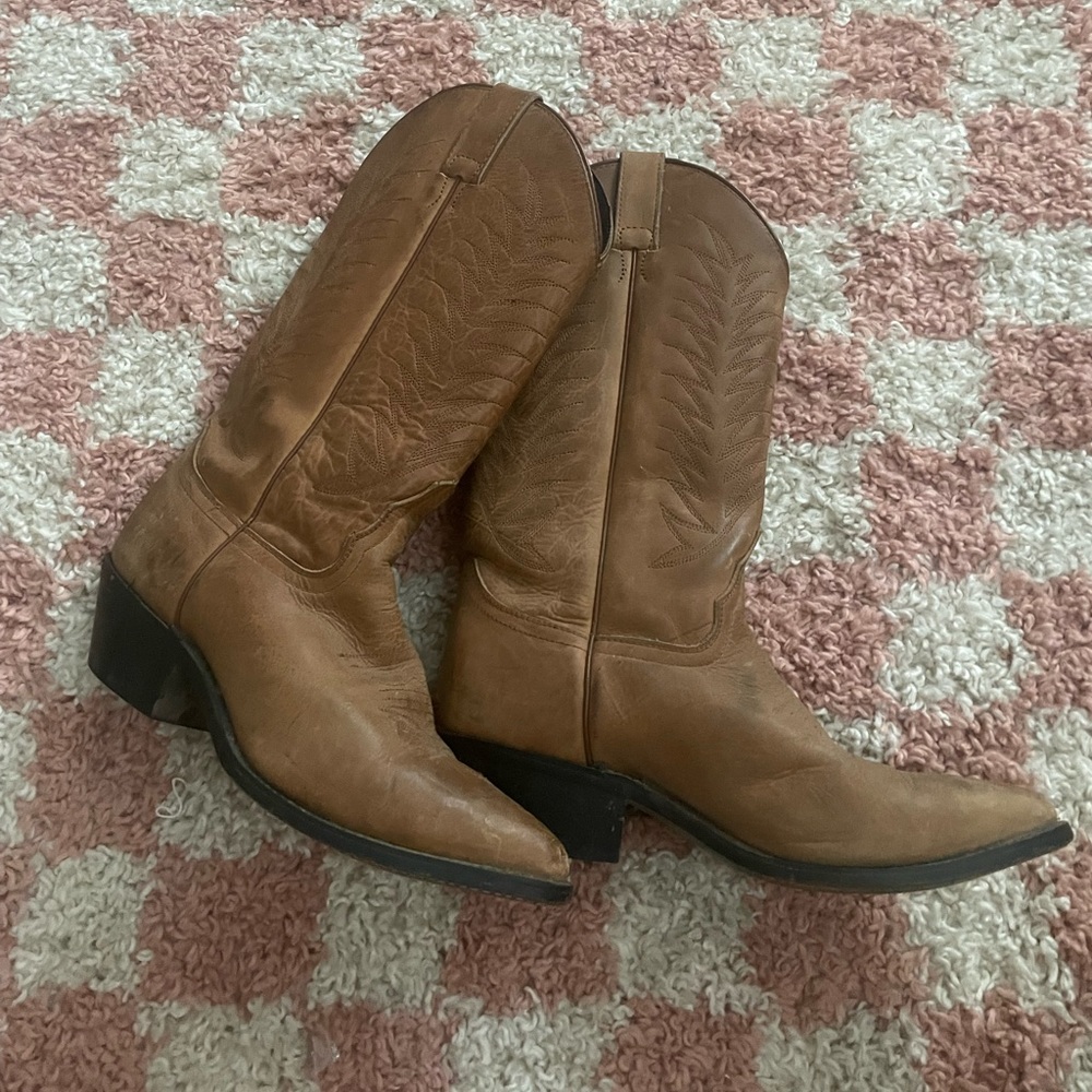 Vamp and top leather authentic vintage cowboy boot ⭐️